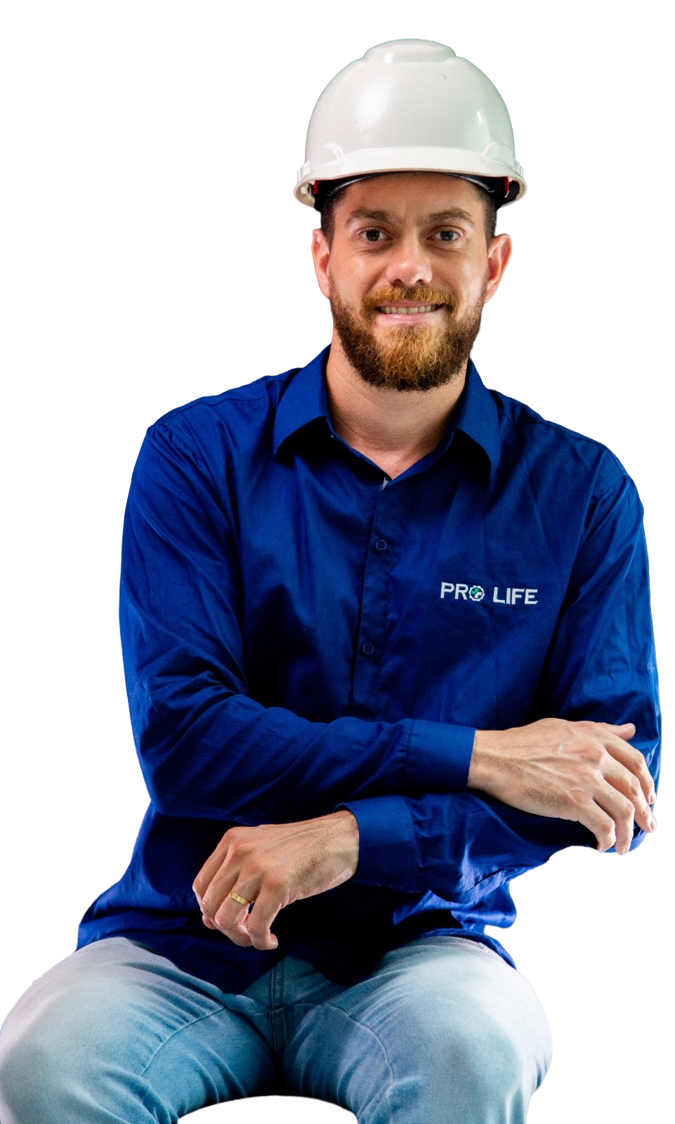 Profissional ProLife com capacete e uniforme